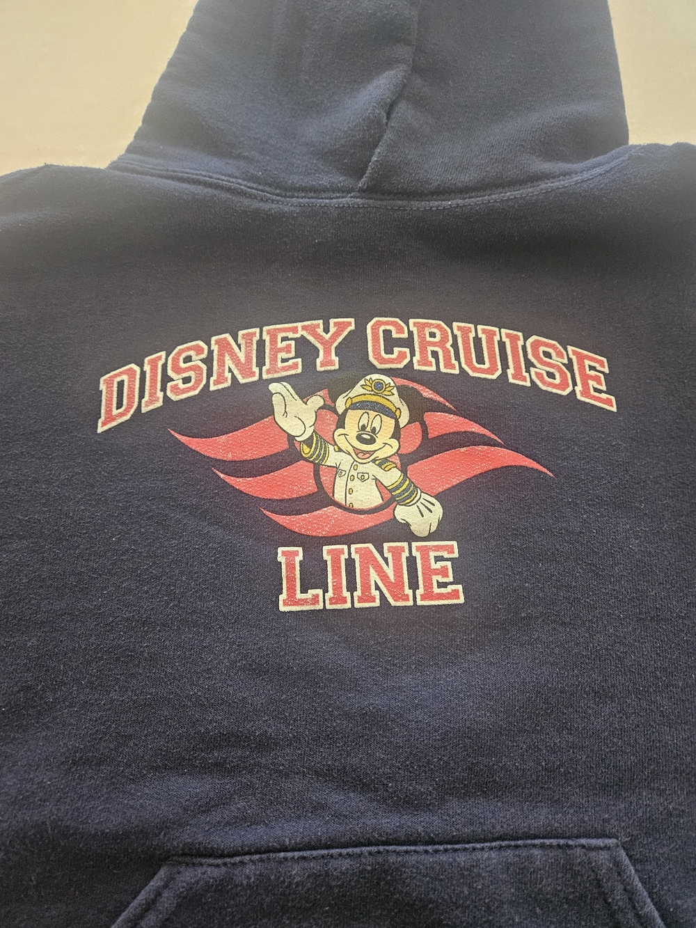 Disney Cruise Line With Captain Mickey Navy Hoodie Sweatshirt Kids Size Medium